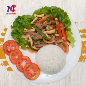 Cơm bò xào nấm